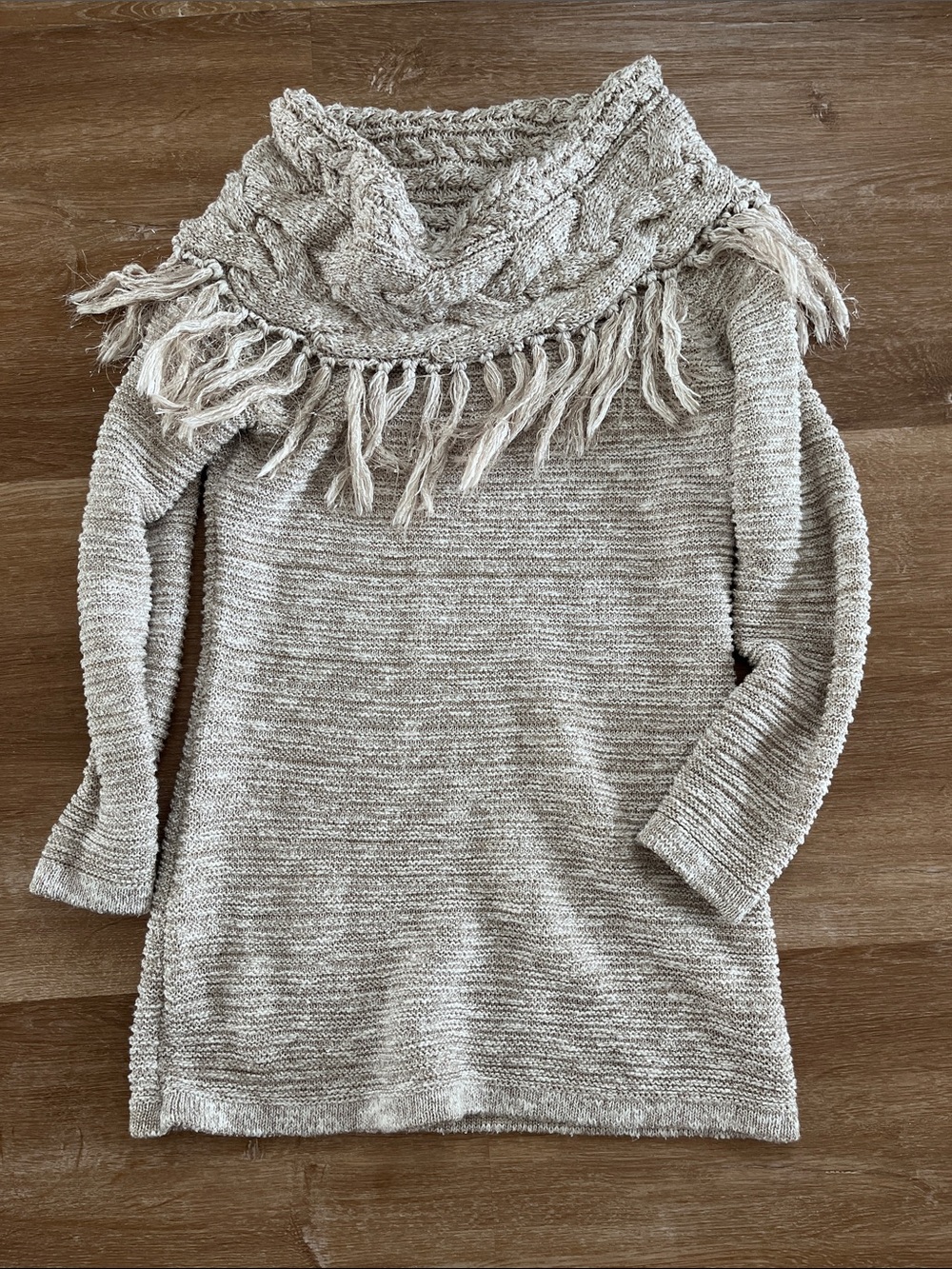 INC Knit Sweater Tunic - Gold & Cream